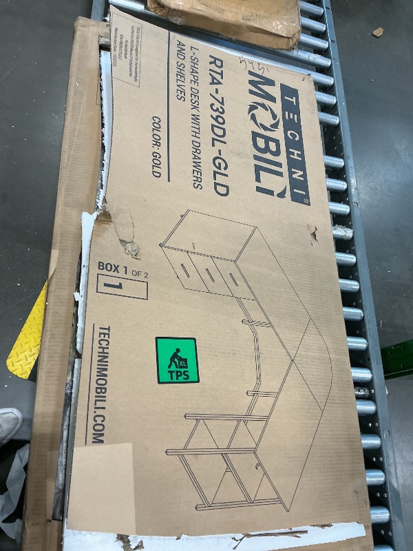 Photo 1 of *PARTIAL SET*
Techni Mobili L Shaped Desk - Two-Toned Computer Desk with Drawers & Storage Shelves - Simple Modern Furniture & Home Office Space Corner Table for Work & Writing