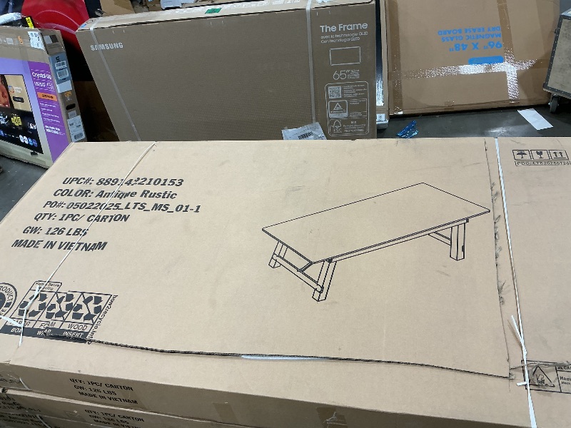 Photo 1 of *UNTESTED*
Flash Furniture Hercules Series 7' x 40" Rustic Solid Pine Folding Dining Table, Rectangular Antique Farmhouse Dining and Event Extension Table