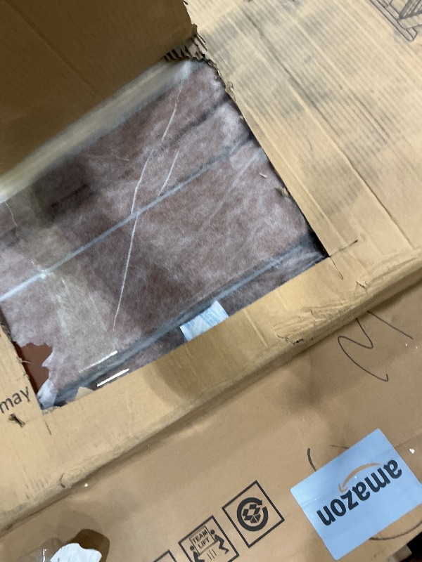 Photo 1 of ***PARTIAL SET*** ***READ CLERK NOTES*** Christopher Knight Home 48" High Headboard Bed, California King Size Platform Bed, Upholstered Bed Frame with PU Leather, Wood Bedposts, Wooden Slats Support No Box Spring Needed Easy Assembly, Coffee