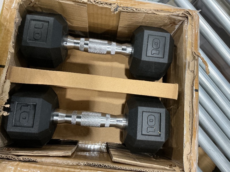 Photo 1 of 10 pound dumbbell set/ 15 pound dumbbell set