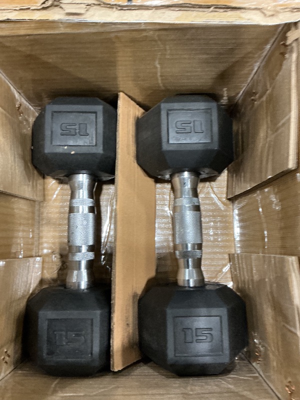 Photo 1 of 10 pound dumbbell set/ 15 pound dumbbell set