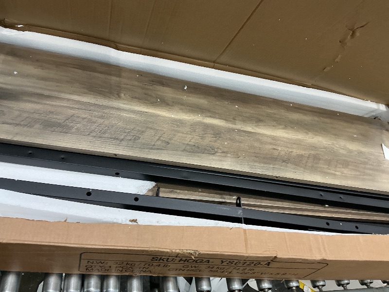 Photo 1 of *UNTESTED*
Tribesigns 71 inch Executive Desk, L Shaped Desk with Cabinet Storage, Executive Office Desk with Shelves, Business Furniture Workstation for Home Office, Brown and Black