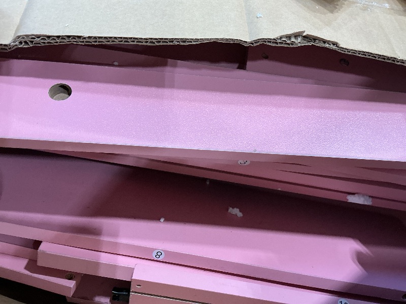 Photo 1 of *USED*
DWVO Vanity Desk with Large Mirror and Lights, Makeup Vanity Set with 11 LED Bulbs and Power Outlet, 4 Storage Drawer, Dressing Table with 3-Color Adjustable Lighting, Vanity Stool, Pale Pink