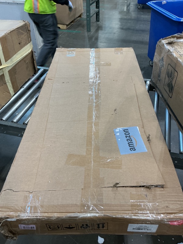 Photo 1 of **ITEM IS DIRTY/or stinks check clerk comments**
 55-inch L Shaped Desk with Drawer Cabinet, Executive Computer Desk and lateral File Cabinet, 2 Piece Home Office Furniture with Drawers for Hanging File, Doors with Locks (Brown, 55 inches)