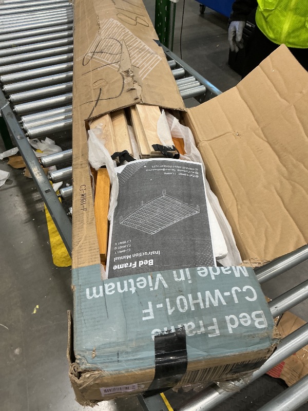 Photo 1 of **MISSING PIECES UNKNOWN**NEWBULIG Solid Wood Bed Frame, Full Size with Wood Slat Support - Natural Pine Wood Platform Bed Base, Sturdy, Noise-Free & Easy Assembly, No Box Spring Needed