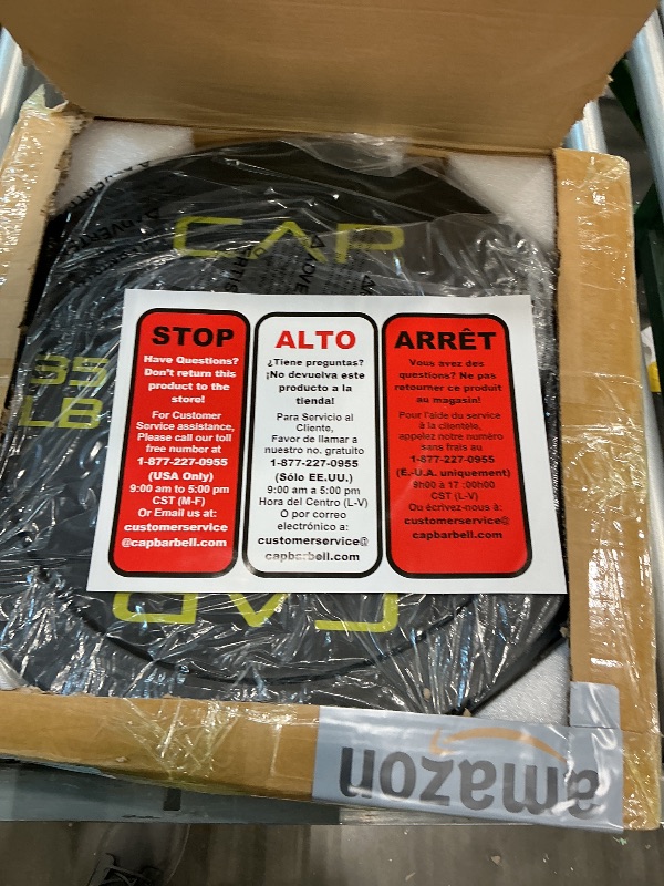 Photo 1 of *PARTIAL SET*
CAP Barbell 260 LB Economy Olympic Bumper Plate Set with Color Logo | Black