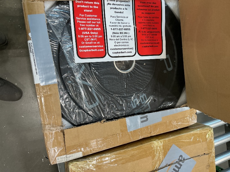 Photo 1 of *PARTIAL SET*
CAP Barbell 260 LB Economy Olympic Bumper Plate Set with Color Logo | Black