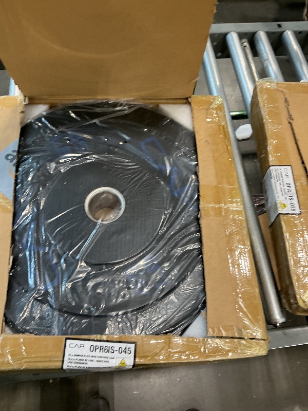 Photo 1 of *PARTIAL SET*
CAP Barbell 260 LB Economy Olympic Bumper Plate Set with Color Logo | Black