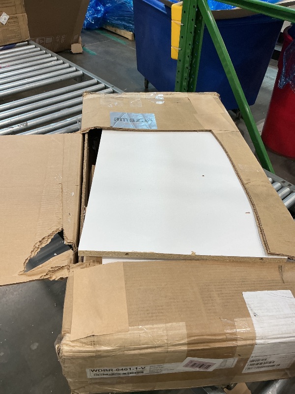 Photo 1 of **MISSING PIECES UNKOWN**Prepac Astrid Simplistic 4-Drawer Dresser for Bedroom, Functional Chest of Drawers with Acrylic Knobs 18.25" D x 30" W x 34" H, White, WDBR-0401-1-V