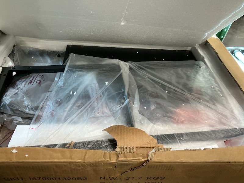 Photo 1 of **MISSING PARTS**
kepptory Display Case with LED Lights, Display Cabinet with Glass Storage Shelves, 4-Tier Display Shelf with 4-Layer Small Display Shelves for Collectibles, Curio Cabinet, Black (65 Inch)