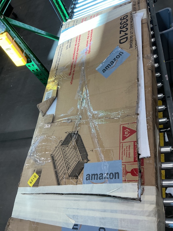 Photo 1 of *PARTIAL SET*
Merax Full Bedframe with Full Size Trundle and Footboard, Vintage Wooden Daybed Platform Bed with Natural Rattan Headboard, Noise-Free, No Box Spring Needed, Antique Walnut