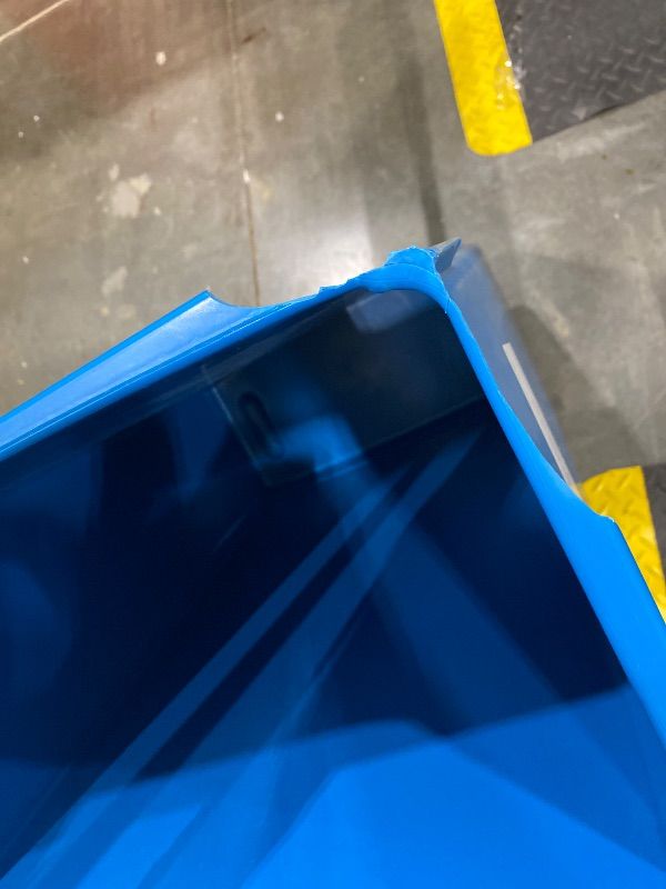 Photo 1 of *MINOR DAMAGE - USED*
Winco Slim Commercial Trash Can/Waste Container, 23 Gallon Recycle, Blue