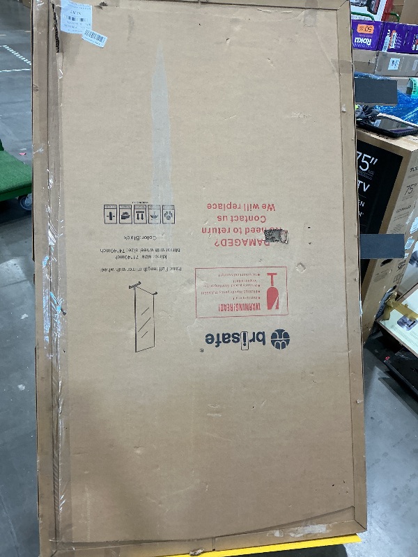 Photo 1 of *USED*
brisafe 71" x 40" Full Length Rolling Floor Mirror on Lockable Wheels, Large Rectangular Shatter-Resistant Safety Glass, for Home Dance Studio & Yoga, Black Metal Frame and Stand