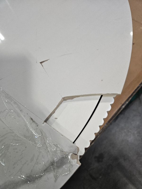 Photo 1 of *USED*
Merax Round Coffee Table for Living Room 29.5" Movable Coffee Table with Casters and 2 Storage Drawers, Marble Pattern Sintered Stone Top, White