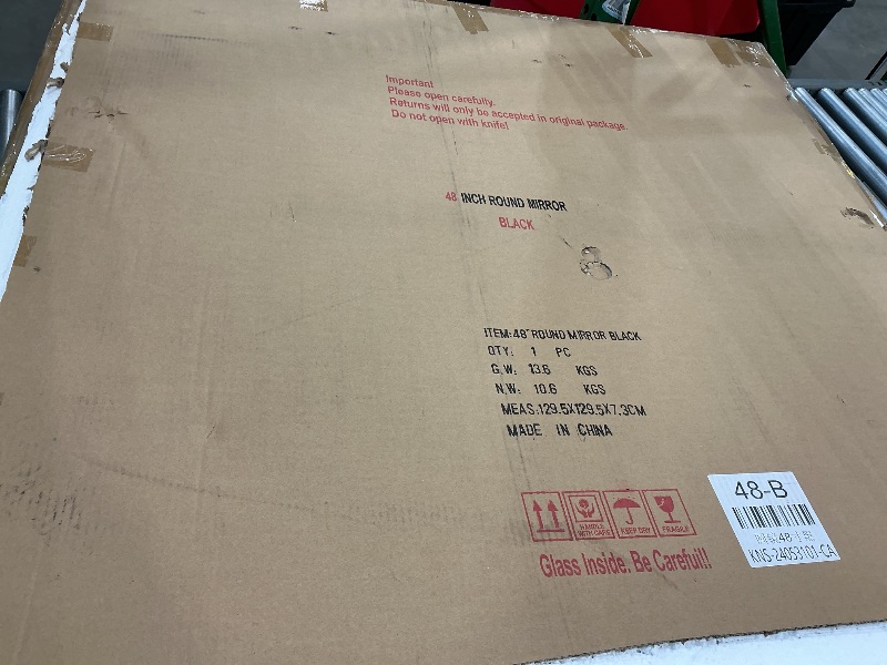 Photo 1 of *USED*
48 Inch Large Ruound Mirror Black, Wall-Mounted Circle Mirror, Oversized Bathroom Mirror with Metal Frame | Modern Oversized Vanity Mirror for Bathroom, Living Room, Entryway, Easy to Install