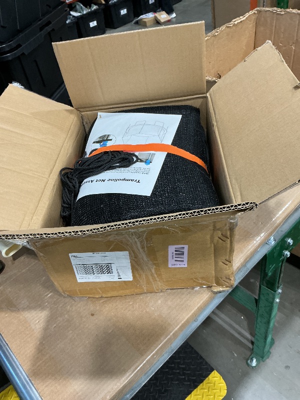 Photo 1 of 12 FT Trampoline Replacement Safety Enclosure Net for 6 Straight Poles Round Frame Trampolines, Breathable and Weather-Resistant with Adjustable Straps(NET ONLY)