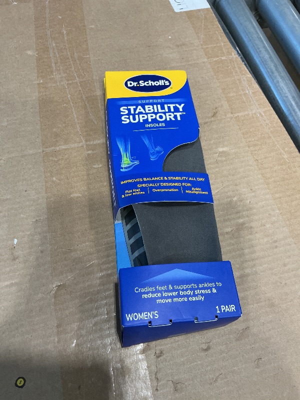 Photo 1 of ?Dr. Scholl's Stability Support Insoles, Flat Feet & Overpronation Low Arch Support, Improves Balance & Stability, Motion Control, Trim Inserts to Fit Shoes, Women's Size 6-10