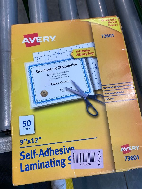 Photo 1 of *MISSING PARTS*
Avery Clear Laminating Sheets, 9" x 12", Permanent Self-Adhesive, 50 Self-Laminating Sheets, Great for Protecting Documents, Photos, and Signs More (73601)