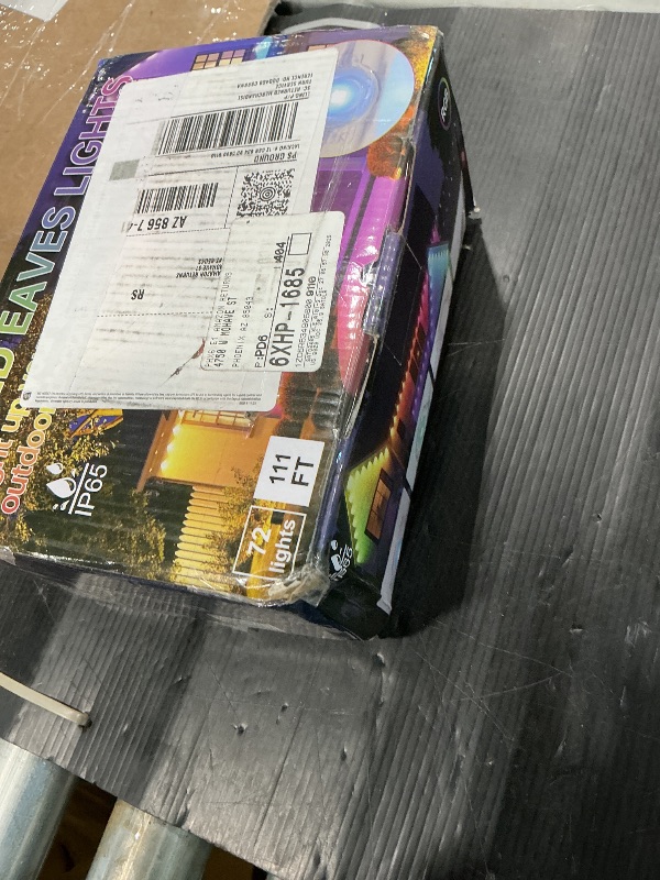 Photo 1 of *UNTESTED*
VCOKEN Permanent Outdoor Lights, 111FT with Smart 72 RGB LED Light for House & Outdoor Decor, DIY Scene Mode, IP65 Waterproof Eaves Lighting with App Control Remote for Christmas and Holiday Decor