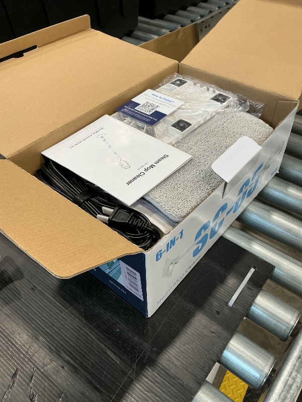 Photo 1 of *MINOR DAMAGE - USED*
Steam Cleaner, 6 in1 Rotated Steam Mop Cleaner with 2 Modes, 2 Microfiber Pads, 400ML Removable Tank, 23FT Power Cable, Detachable Steam Mops for Floor, Laminate Floor, Tiles Cleaning (Jade White)