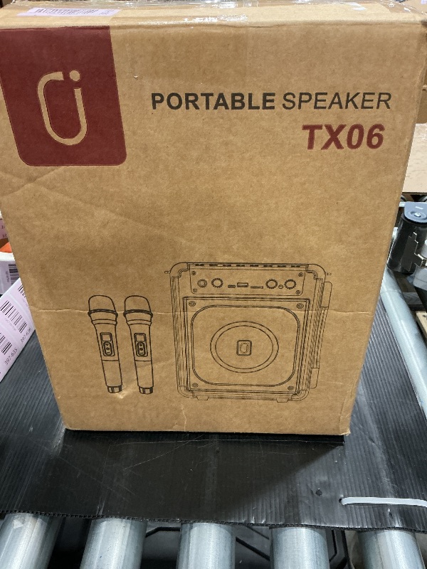 Photo 1 of **MISSING PARTS - No power cord**
HWWR Karaoke Machine, Portable Bluetooth Speaker with 2 Wireless Microphones for Adults & Kids,Singing Machine for Parties and Gatherings, PA System Supports TWS/USB/TF/REC/AUX and TV Connected