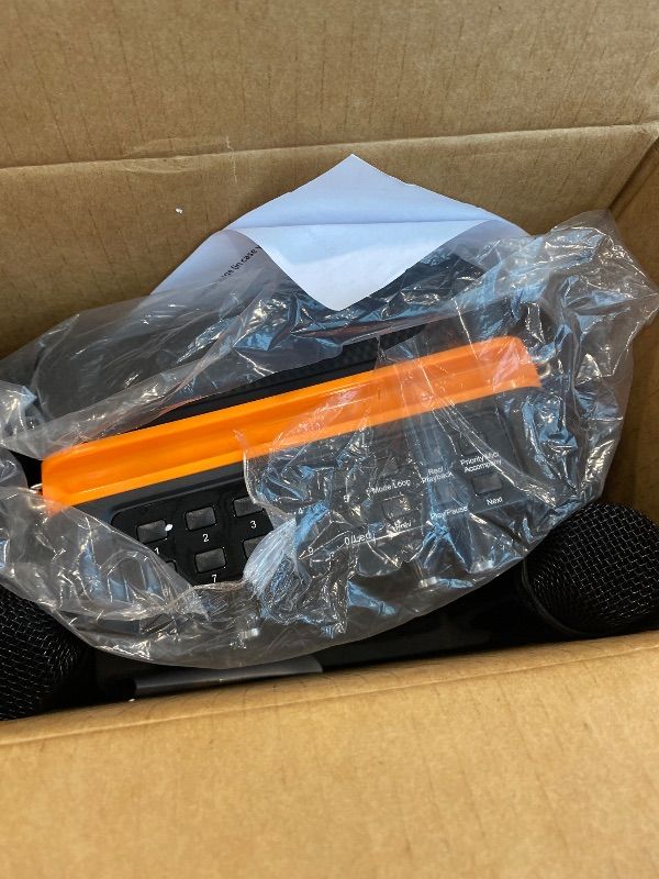 Photo 1 of **MISSING PARTS - No power cord**
HWWR Karaoke Machine, Portable Bluetooth Speaker with 2 Wireless Microphones for Adults & Kids,Singing Machine for Parties and Gatherings, PA System Supports TWS/USB/TF/REC/AUX and TV Connected