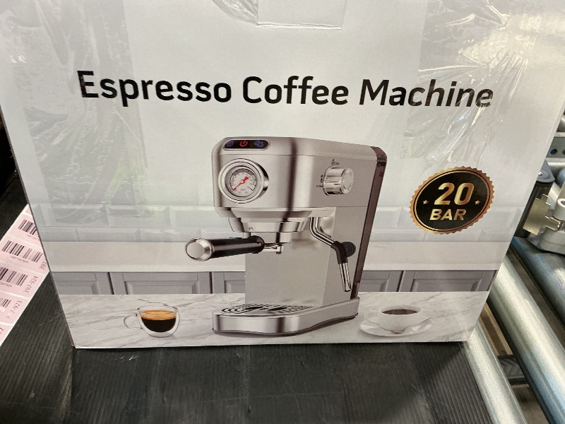 Photo 1 of *USED*
Espresso Machine 20 Bar, Compact Espresso Maker, Stainless Steel Professional Expresso Coffee Machines with Steam Milk Frother & 34oz Removable Water Tank for Home & Office, Latte, Cappuccino, Silver