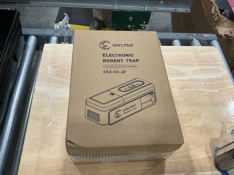 Photo 1 of ***MISSING ONE*** OWLTRA 2 Pack OW-7 in-/Outdoor Electric Rodent Trap, Instant Kill Mouse & Rat Zapper with Waterproof Cover, Sound & Light Alarm, and Batteries or USB Power Source, Waterproof Grade IPX4, Black