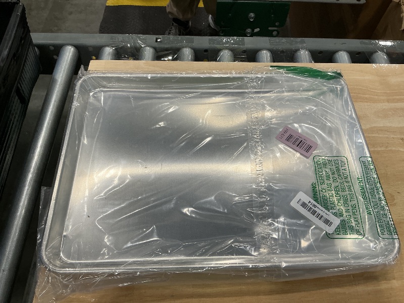 Photo 1 of **MAJOR DAMAGED/check clerk comments**
denty* Nordic Ware Naturals Half Sheet - USA Made Aluminum Commercial Quality Sheet Pan for Baking or Roasting, Encapsulated Galvanized Steel Rim Prevents Warping, 1-Pack