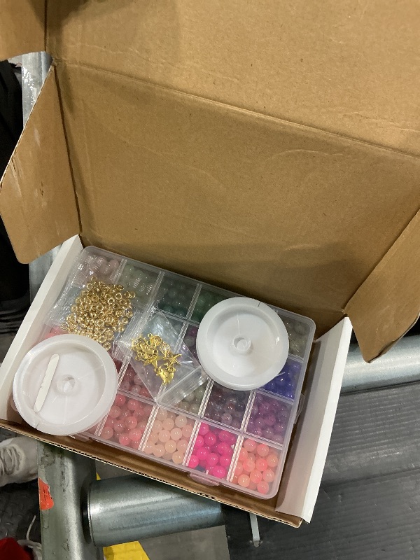 Photo 1 of ?2 Pack? More Than 1300PCS Round Glass Beads for Jewelry Making,48 Colors 8mm Crystal Beads for Bracelets Jewelry Making and DIY Crafts, 2 Box Round Beads Suitable for Beginners. (Solid+Printing)