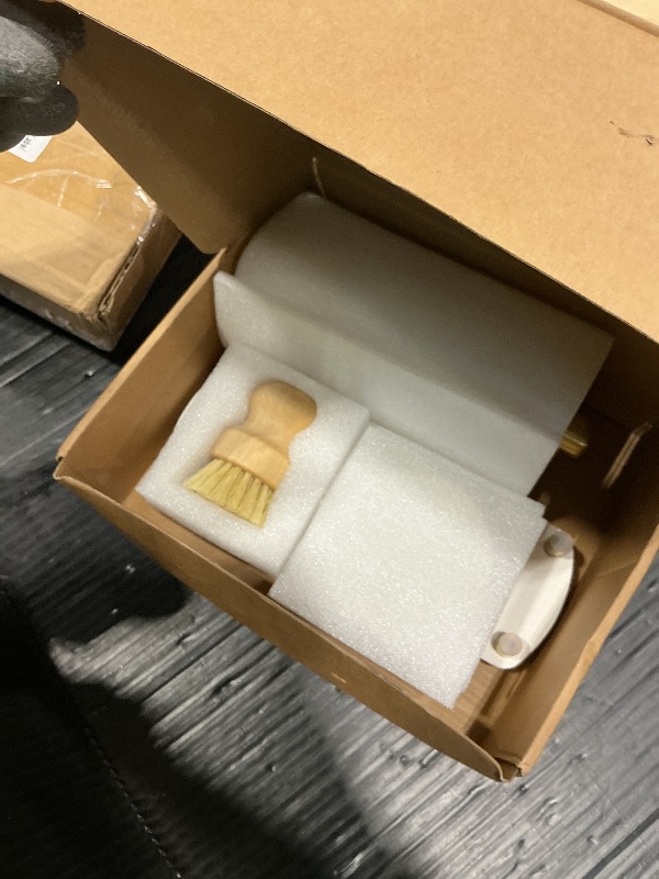 Photo 1 of **MISSING PARTS - Missing the "Dishes" Pump**
MOMEEMO Gold Soap Dispenser Set Comes with Stainless Steel Pumps, Instant Dry Tray, and Dish Scrub Brush, Suitable for Kitchen Decor and Accessories. (Gold)