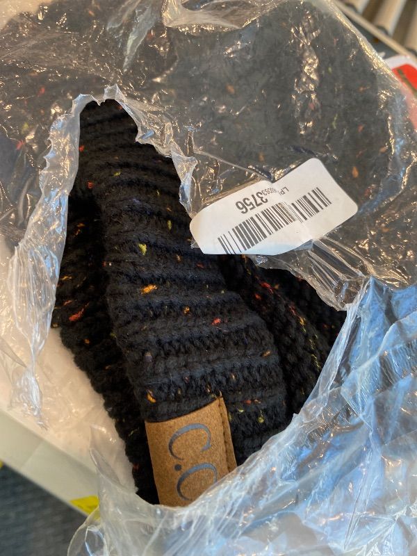 Photo 1 of ** SIMILAR IMAGE** ***SEE WAREHOUST PHOTOS***  Women's Oh Mega Fur Pom Beanie | Deep Fit Cuffed Winter Hat with Oversized Faux-Fur Pom & Textured Cable Detailing, TNF Black, One Size