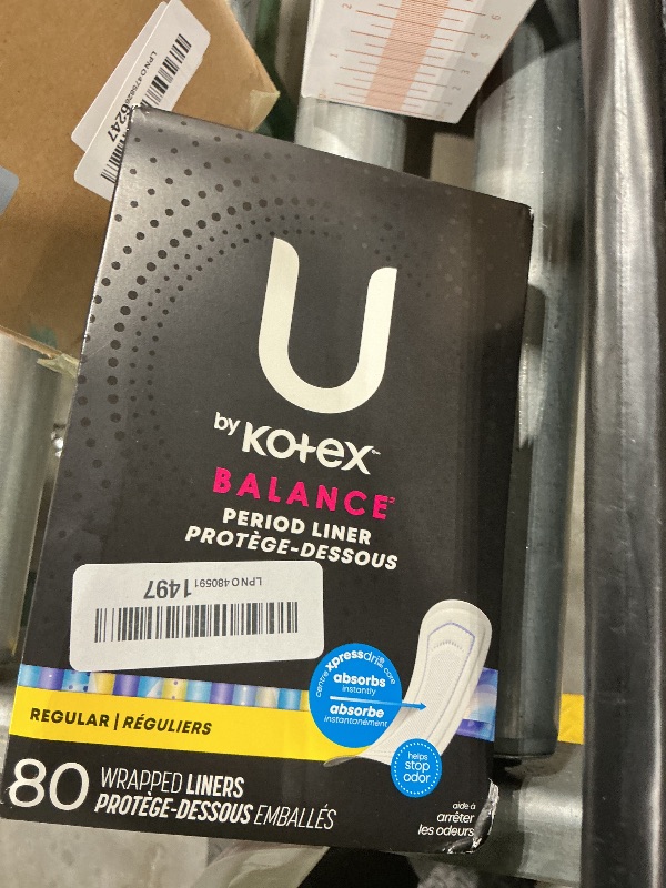 Photo 1 of *MISSING PARTS UNKNOWN*
U by Kotex Balance Wrapped Panty Liners, Regular Length, 80 Count (Packaging May Vary)