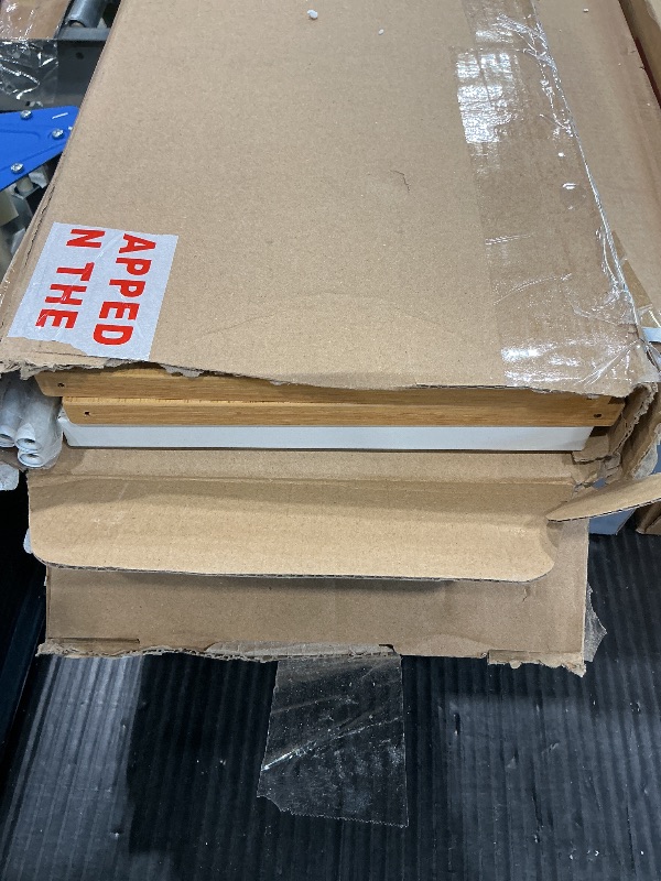 Photo 1 of ***MISSING HARDWARE*** ART-GIFTREE Office Desk Shelf Organizer, Wood Desktop Bookshelf Supplies Storage Rack, Shelf for Top of Desk and Dresser (White-2 Tier)