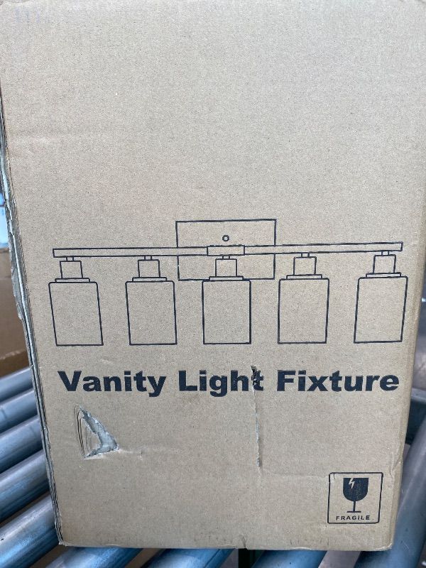 Photo 1 of *UNTESTED*
MOKATNG 5-Light Vanity Light with Milky White Shades, Brushed Nickle Bathroom Lighting Fixtures Over Mirror, Modern Bathroom Wall Lamp for Mirror Living Room Cabinet Bedroom
