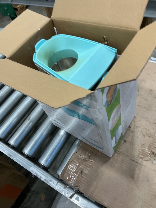 Photo 1 of **CLEANING RECOMENDED**Presto 04869 Poplite Hot Air Popcorn Popper - Built-In Measuring Cup + Melts Butter, Easy to Clean, Built-In Cord Wrap, 18 Cups, Aqua/White