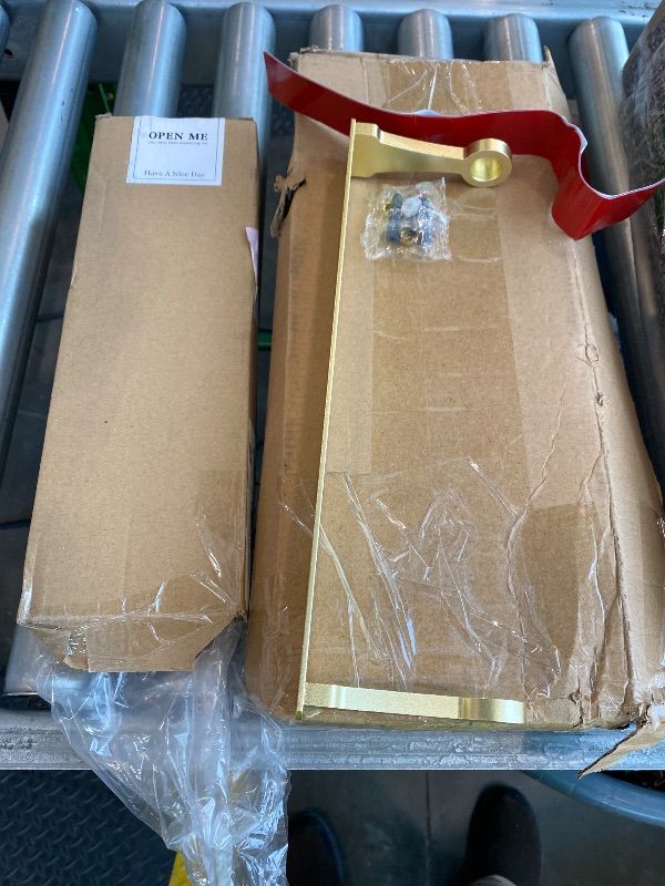 Photo 1 of ***MISSING TOWEL HOLDER*** Adhesive Or Drilling 12IN Gold Kitchen Paper Towel Holder Under Cabinet Aluminum Alloy Plastic Spring-Rod Wall Mount Under Counter Insider Door Holds All Paper Towel Rolls