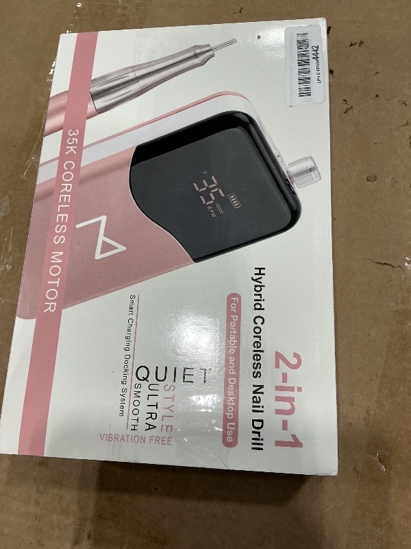 Photo 1 of *UNTESTED*
M Mase- Professional Nail Drill Machine - Coreless 2-in-1 Nail File - Electric, Cordless, 35000 RPM, HD Display - Electric Nail Drill for Professional & Home Use (Rose Gold)