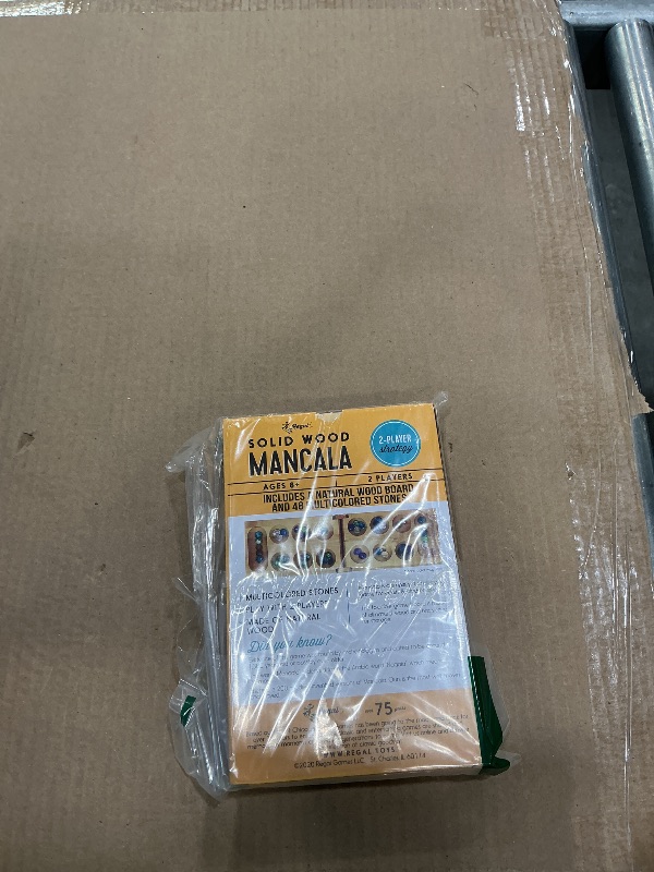 Photo 1 of *MINOR DAMAGE - USED*
Regal Games Mancala Board Game - Fun Classic Table Game with Wooden Board for Adults & Kids - 48 Glass Mancala Beads & 2 Player Games - Ideal for Family Game Night, Travel (Ages 8+)