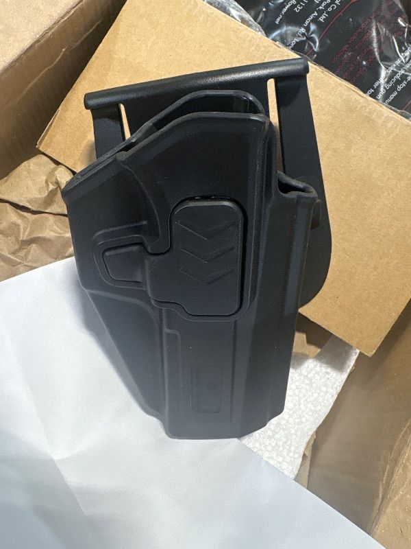 Photo 1 of & Flower OwB Paddle Holster for Springfield XD 4' / XD-S 3.3', CZ P10C / P10S, Beretta 92FS / M9 / 92FS Rail – Index Finger Release, Right Hand, Outside Waistband Carry