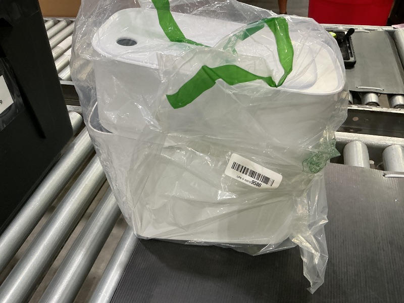 Photo 1 of **MINOR DAMAGE**
MOPALL Small Bathroom Trash Cans with Lids,Motion Sensor Bathroom Trash Can,Narrow Waterproof Plastic 3.5 Gallon Automatic Adsorption Touchless Garbage Can,White