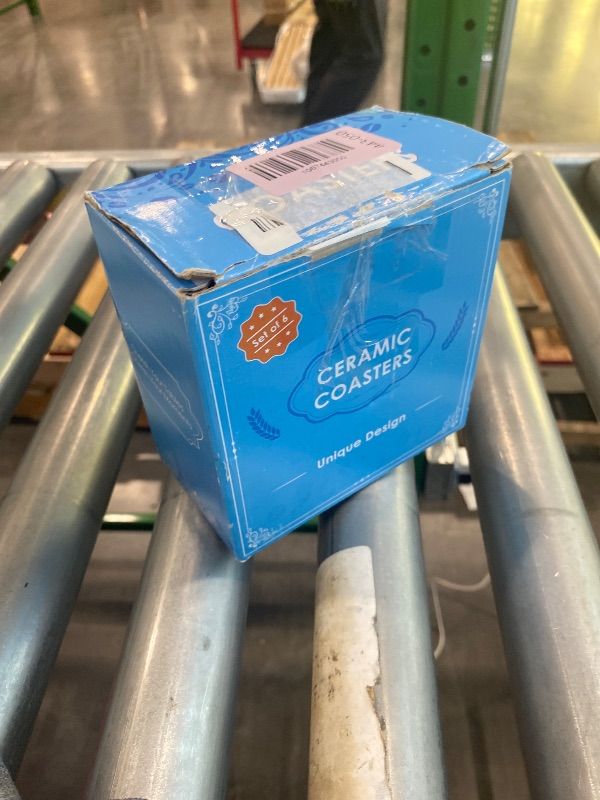 Photo 1 of *Missing Parts*
Bribay Coaster for Drinks Set of 4, Colorful Ceramic Talavera Flower Vintage Absorbent Round Ceramic Stone Mat, with Cork Base and Metal Holder, Gift for Housewarming Room Bar Decor