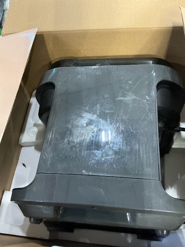 Photo 1 of **Missing items/Glass container* Nutrichef 5.8 Quart Air Fryer | 8-1 Preset Cook Modes | Transparent Fry Bowl for Best Cooking Results | Cook Shrimp, Steak, Fries, Wings, Chicken & More | Precise Temperature Control & Time | Grey