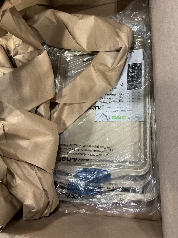 Photo 1 of ***MISSING PIECE*** NutriChef 3?Piece Non?Toxic Cookie Sheets for Baking – Premium Carbon Steel Oven Tray Set with Blue Silicone Handles – Nonstick Baking Sheet Set for Cookies, Pastries & Oven?Safe Cooking