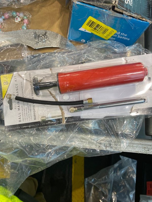 Photo 1 of ***MISSING ACCESSORIES***Franklin Sports Ball Pump Kit -7.4" - Perfect for Basketballs, Soccer Balls and More - Complete Hand Pump Kit with Needles, Flexible Hose, Air Pressure Gauge and Carry Bag