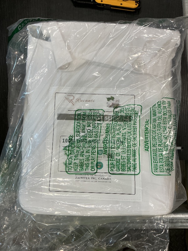 Photo 1 of ***MISSING PIECES*** ***READ CLERK NOTES*** RUVANTI 100% Organic Cotton Sheets King Size, Percale Weave, GOTS Certified, 4-Piece Set, Deep Pocket 15", Crisp & Breathable, Soft Durable Bedding, Sábanas Algodón Orgánico – Bright White