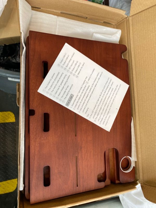 Photo 1 of ***MISSING PIECES*** Xunhomon Wood Phone Docking Station Nightstand Organizer Charging Station with QC 3.0 & PD22.5W USB C Charger Fast Charging for iPhone Samsung Android Watch Airpod Anniversary Birthday Gifts for Men