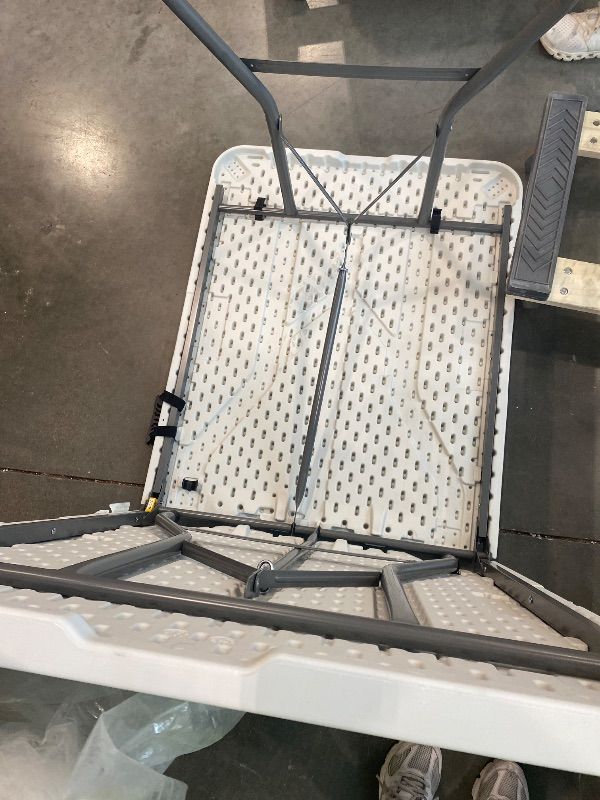 Photo 1 of ***SEE CLERK NOTES**PayLessHere Folding Table Plastic Picnic Table for Parties Wedding Camping Office with Carrying Handle (White, 6 FT)