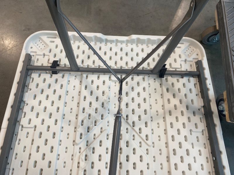 Photo 1 of ***SEE CLERK NOTES**PayLessHere Folding Table Plastic Picnic Table for Parties Wedding Camping Office with Carrying Handle (White, 6 FT)