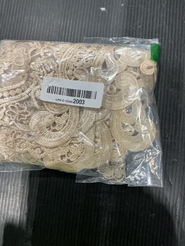 Photo 1 of ARTABLE Lace Table Runner Dresser Scarf Macrame Embroidered Table Runners with Exquisite Flower Vintage Shabby Chic for Wedding Holiday Dinning (Champagne, 10 x 47 Inch)